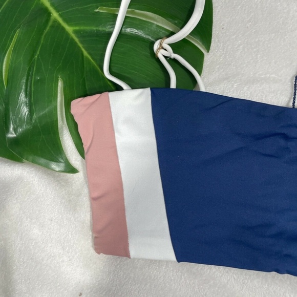 NWT‎ L Space [ SZ XS ] Rebel Bandeau Bikini Top Indigo Primrose Blue - Picture 4 of 12